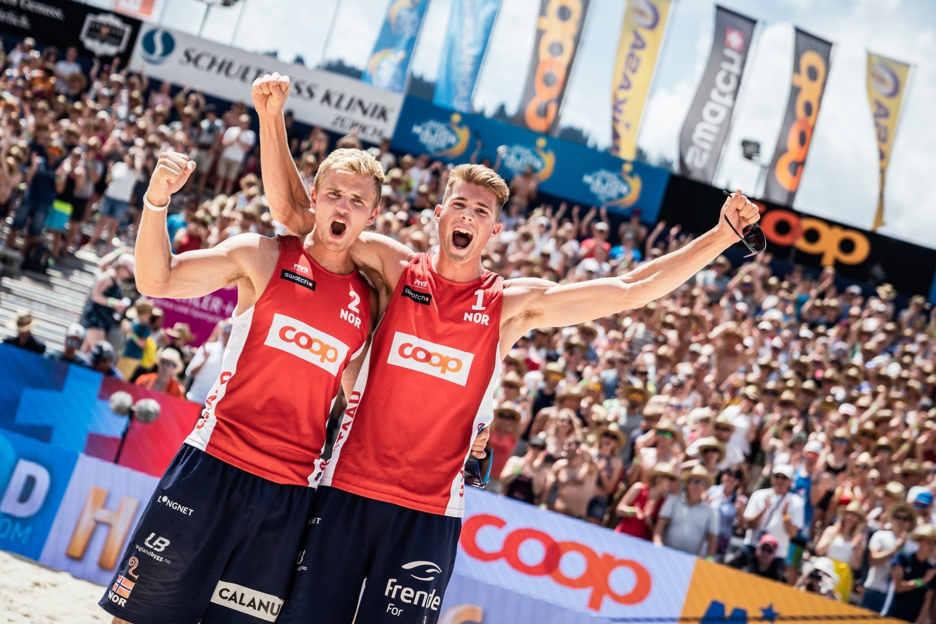Anders and Christian celebrate their success in Gstaad